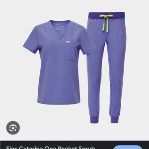 Figs Blueberry Catarina one pocket top and Zamora Joggers size Medium